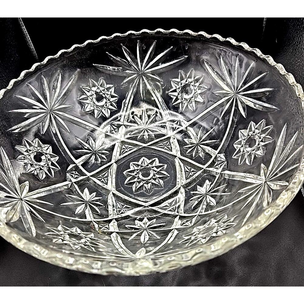 Vintage Anchor Hocking Star Of David Bowl Large Serving Salad Fruit EAPC Round